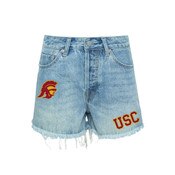 USC Trojans Women's Hype and Vice Heather Denim Patched Shorts